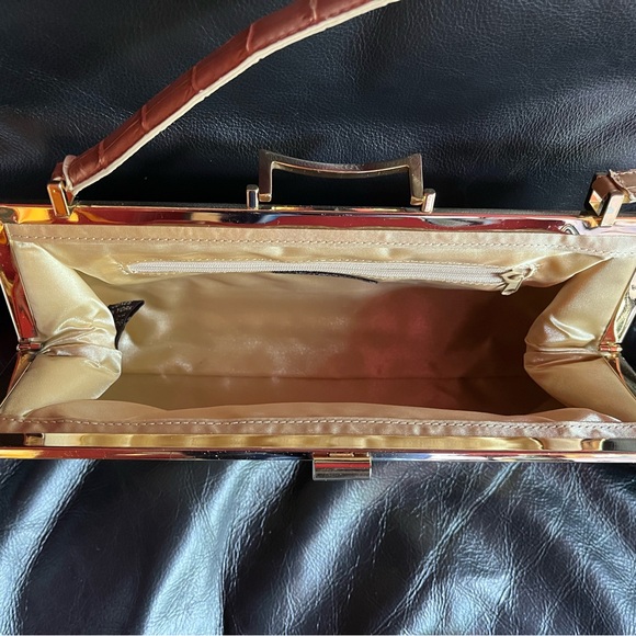 Fabulous Jones New York Croc Embossed Leather Evening Bag - Vintage - Picture 6 of 11